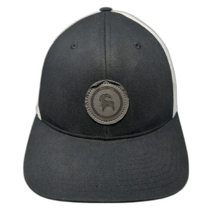 Backcountry Trucker Hat Black White One Size Mesh Back Goat Logo Patch Snapback