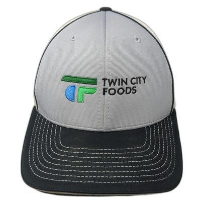 Richardson Baseball Cap Gray Black M Mesh Fitted Twin City Foods Stretch Hat