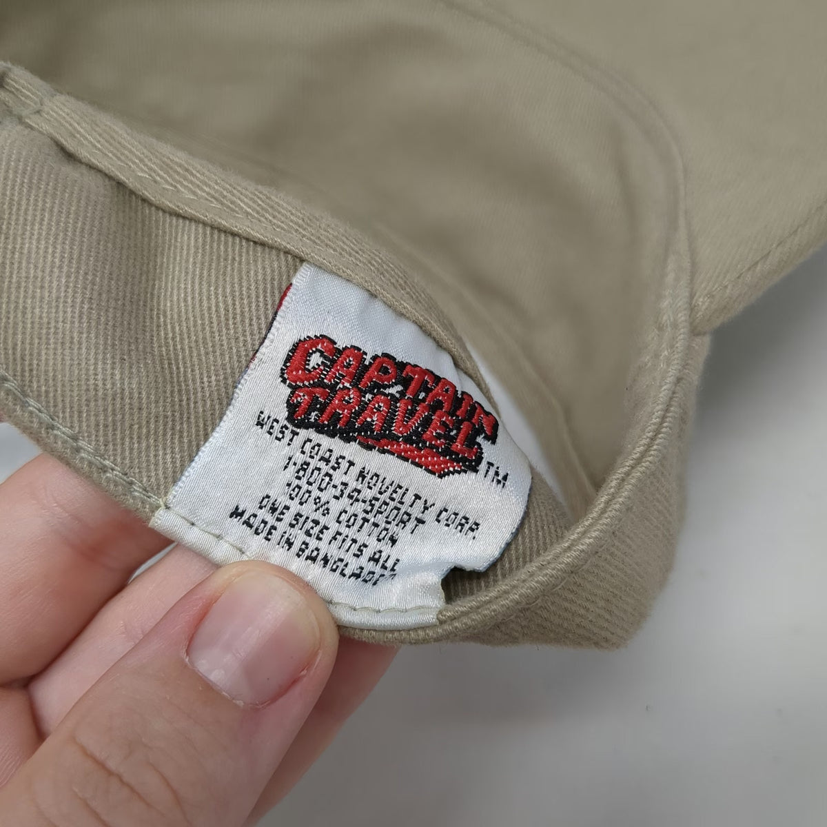 Captain Travel Arizona State Visor Beige One Size Cotton Strapback Logo Hat