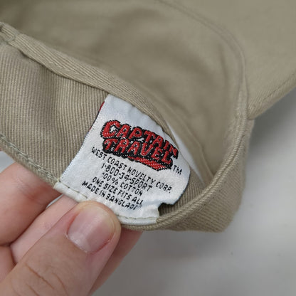 Captain Travel Arizona State Visor Beige One Size Cotton Strapback Logo Hat