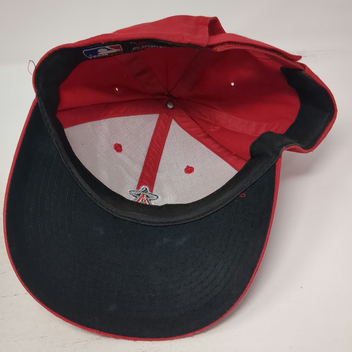 OC Sports Los Angeles Angels MLB Baseball Cap Red One Size Strapback Hat Logo