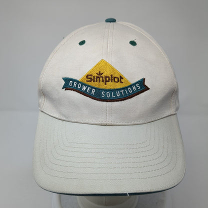 Simplot Grower Solutions Slideback Hat Tan One Size Embroidered 6 Panel