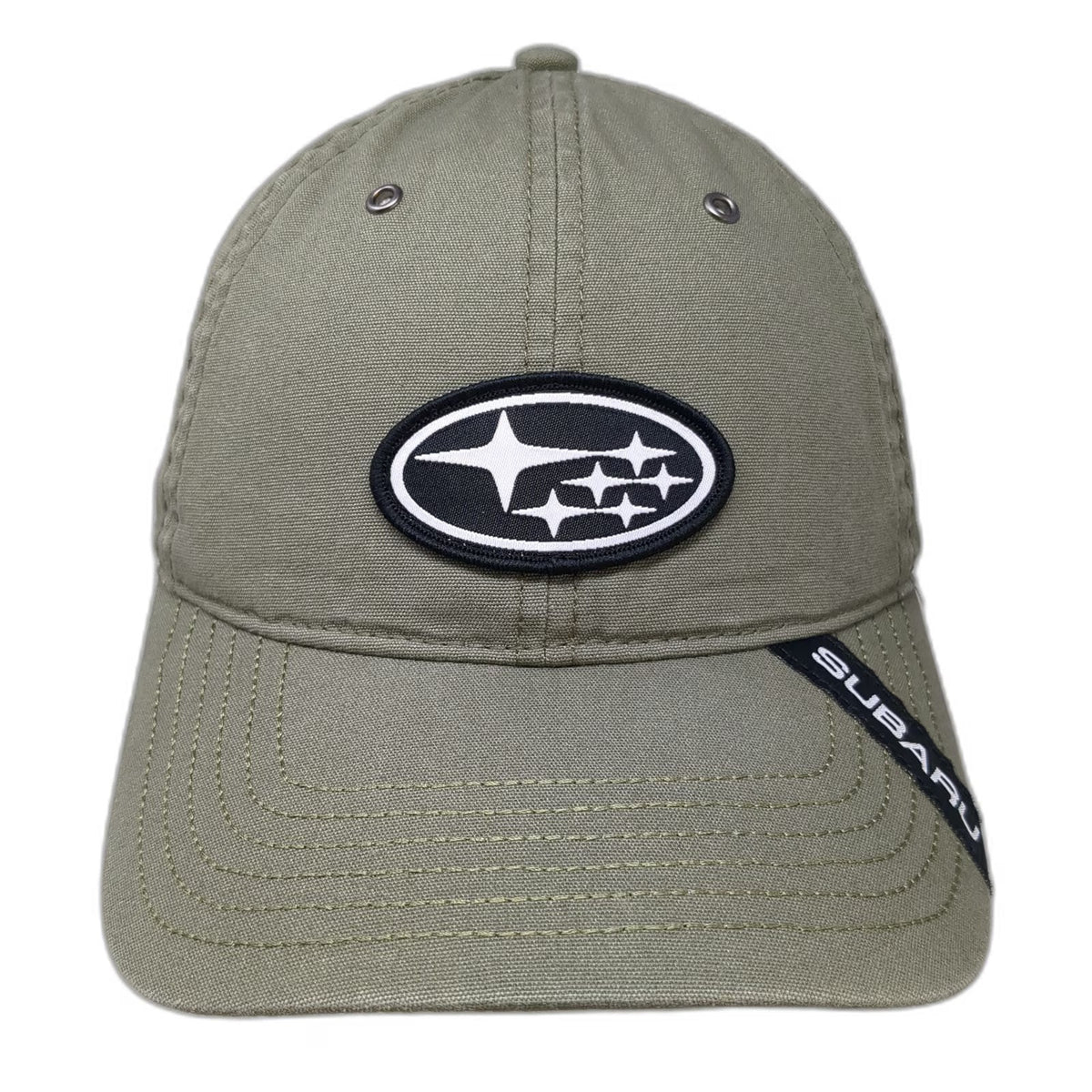 Subaru Snapback Hat Green One Size Logo Patch Brim Tag 6-Panel Cotton Adjustable