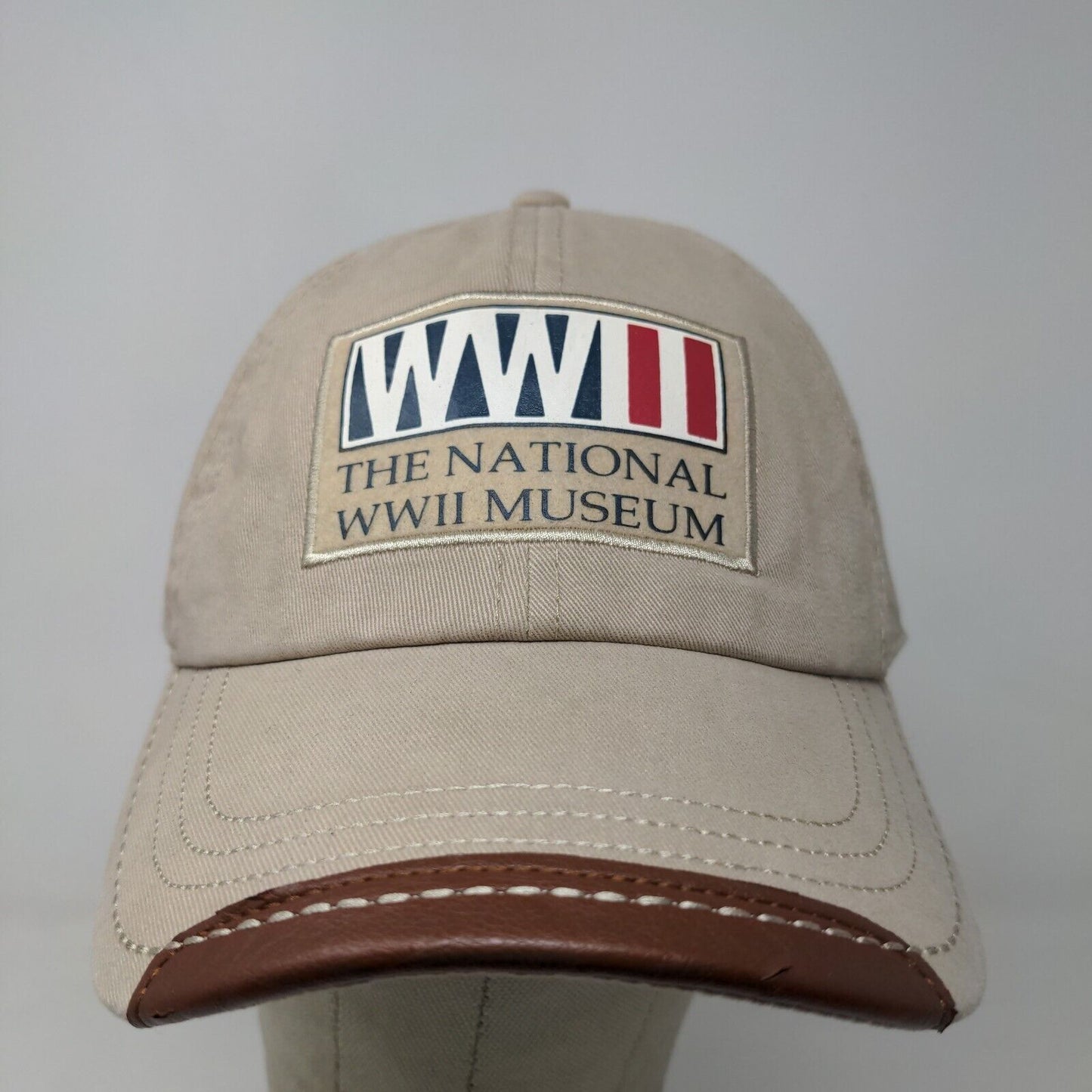 Jacbonson's Slideback Hat Tan Adjustable WWII National Museum Logo Embroidered