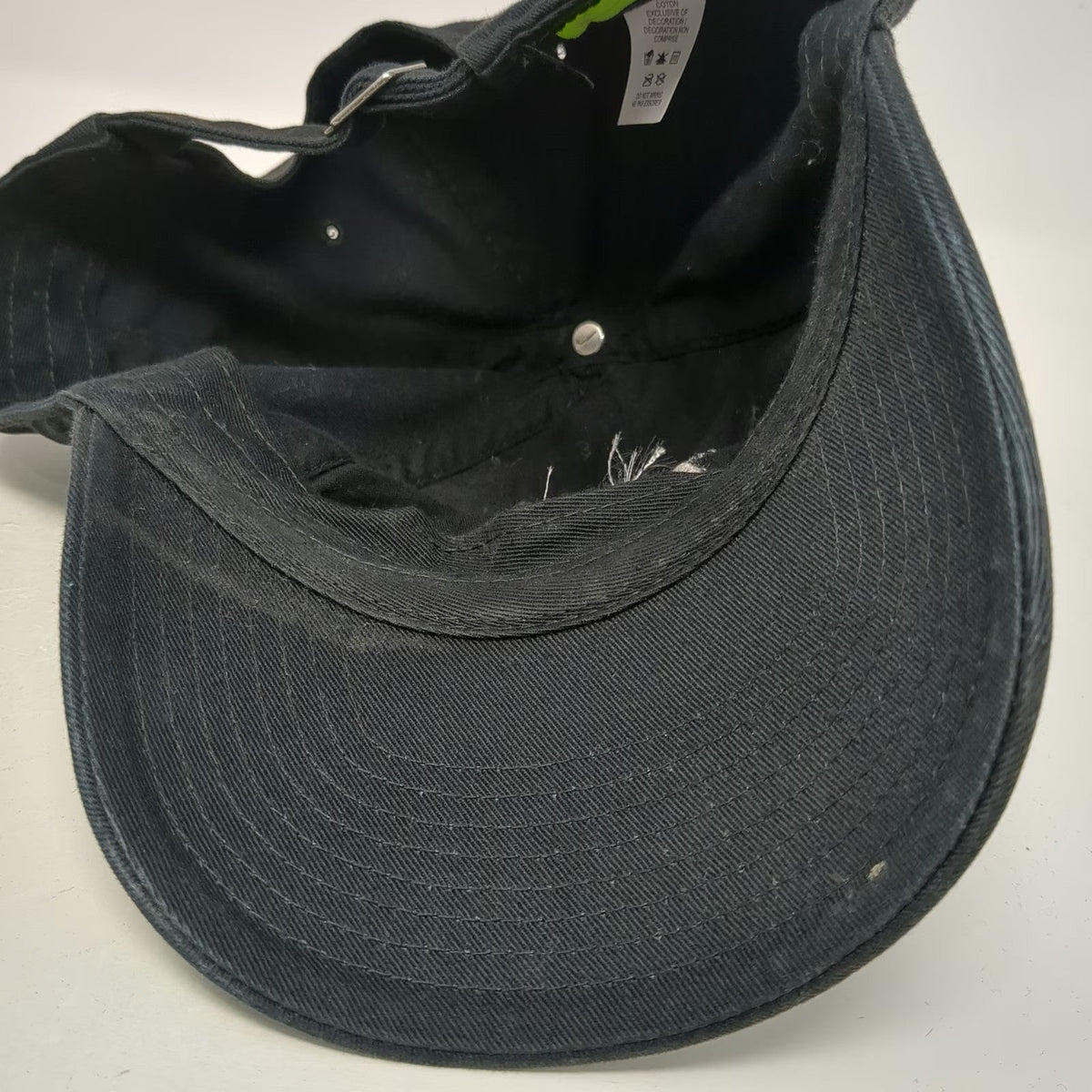 Nike Baseball Cap Black OSFM Letter B Embroidered Slideback Hat Cotton Swoosh