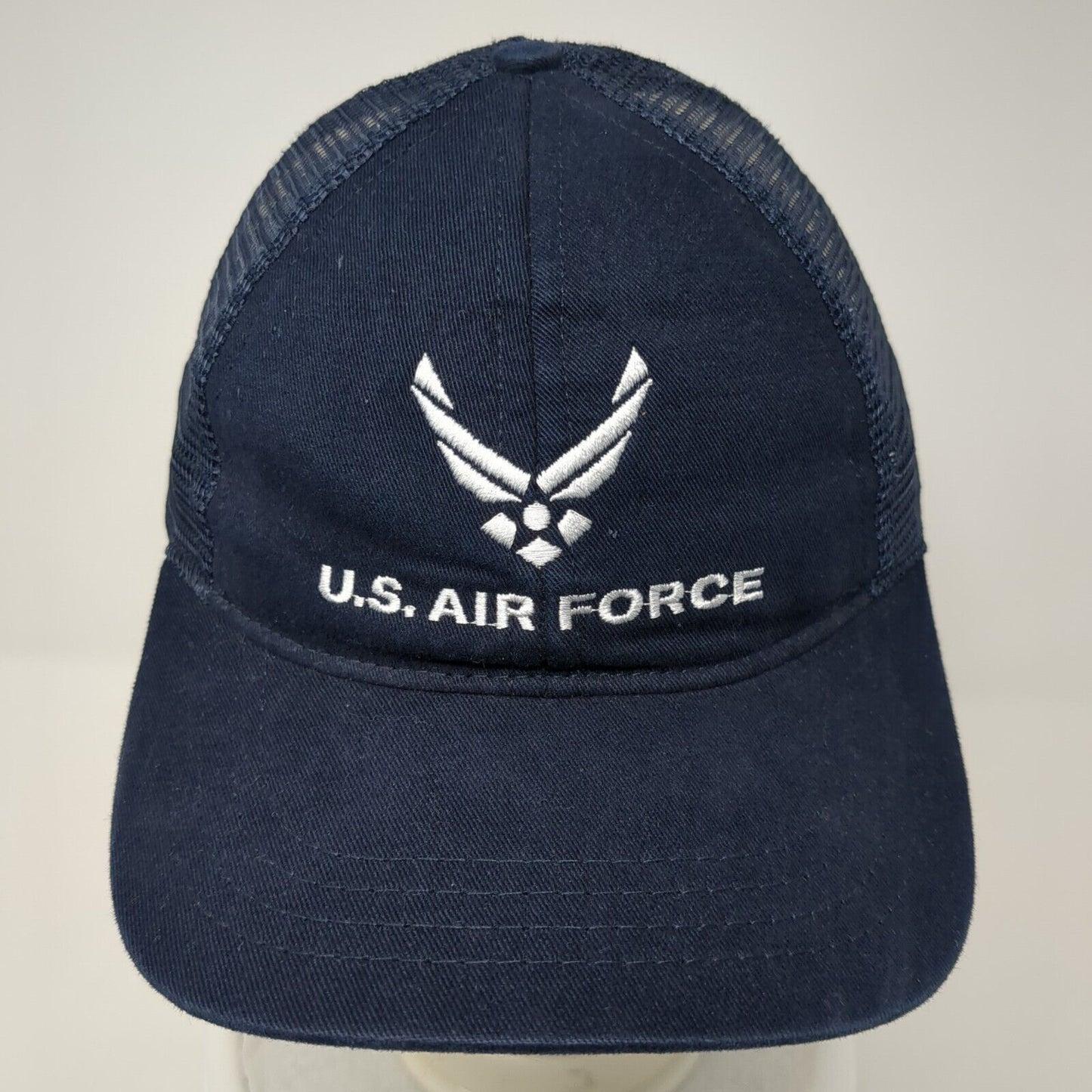 US Air Force Strapback Trucker Hat Blue OS Adjustable Embroidered Mesh Back