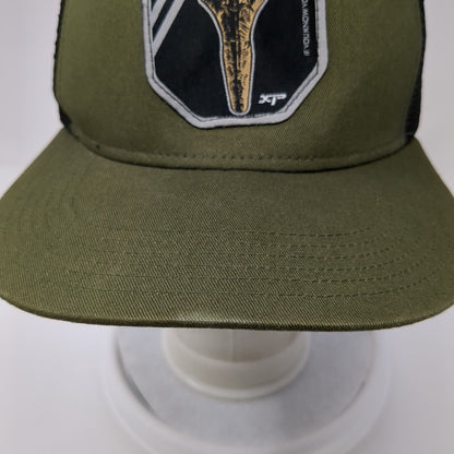 Wrestling Dummy Snapback Trucker Hat Green One Size Adjustable Mesh Back BIG X