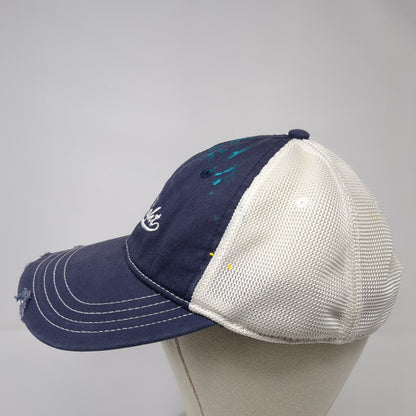 Bud Light Strapback Trucker Hat Blue One Size Adjustable Mesh Back Distressed