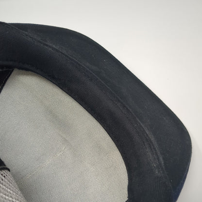Black Label Snapback Mesh Back Trucker Hat Embroidered Logo Elephant Logo Blue