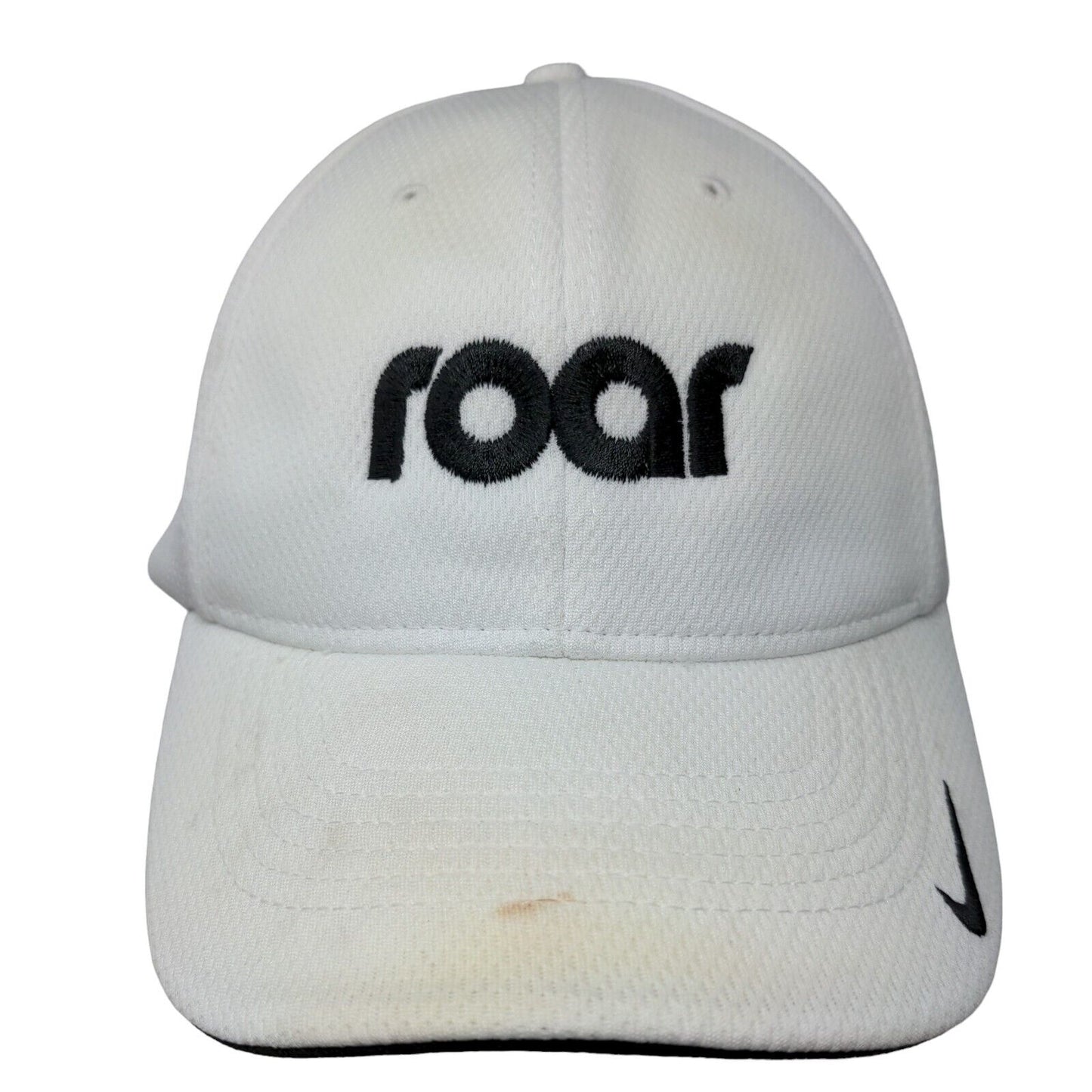 Roar Fitted Hat White L/XL Embroidered Swoosh 6 Panel Nike Golf Polyester