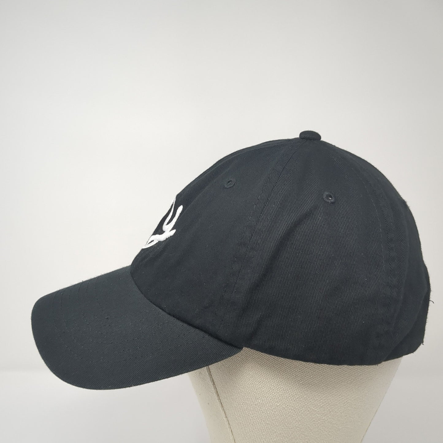 NY Slideback Hat Black One Size Adjustable Embroidered Solid 6 Panel