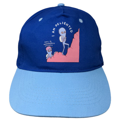 Strange Planet Men's Strapback Hat Blue Two Tone Graphic Logo Cotton Aliens