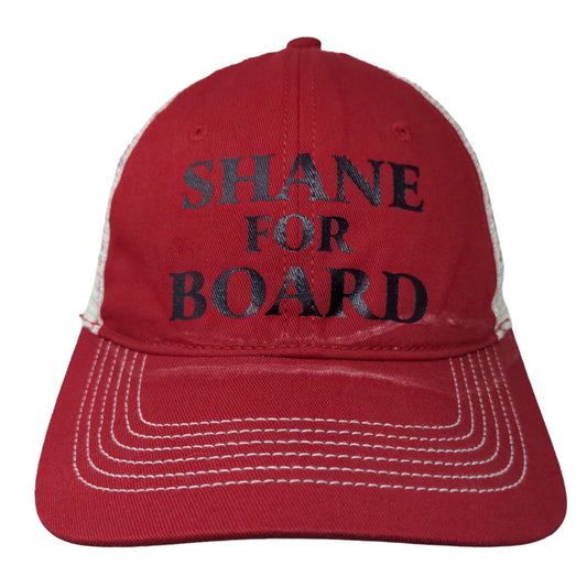 Shane For Board Strapback Mesh Back Trucker Hat Red One Size Colorblock