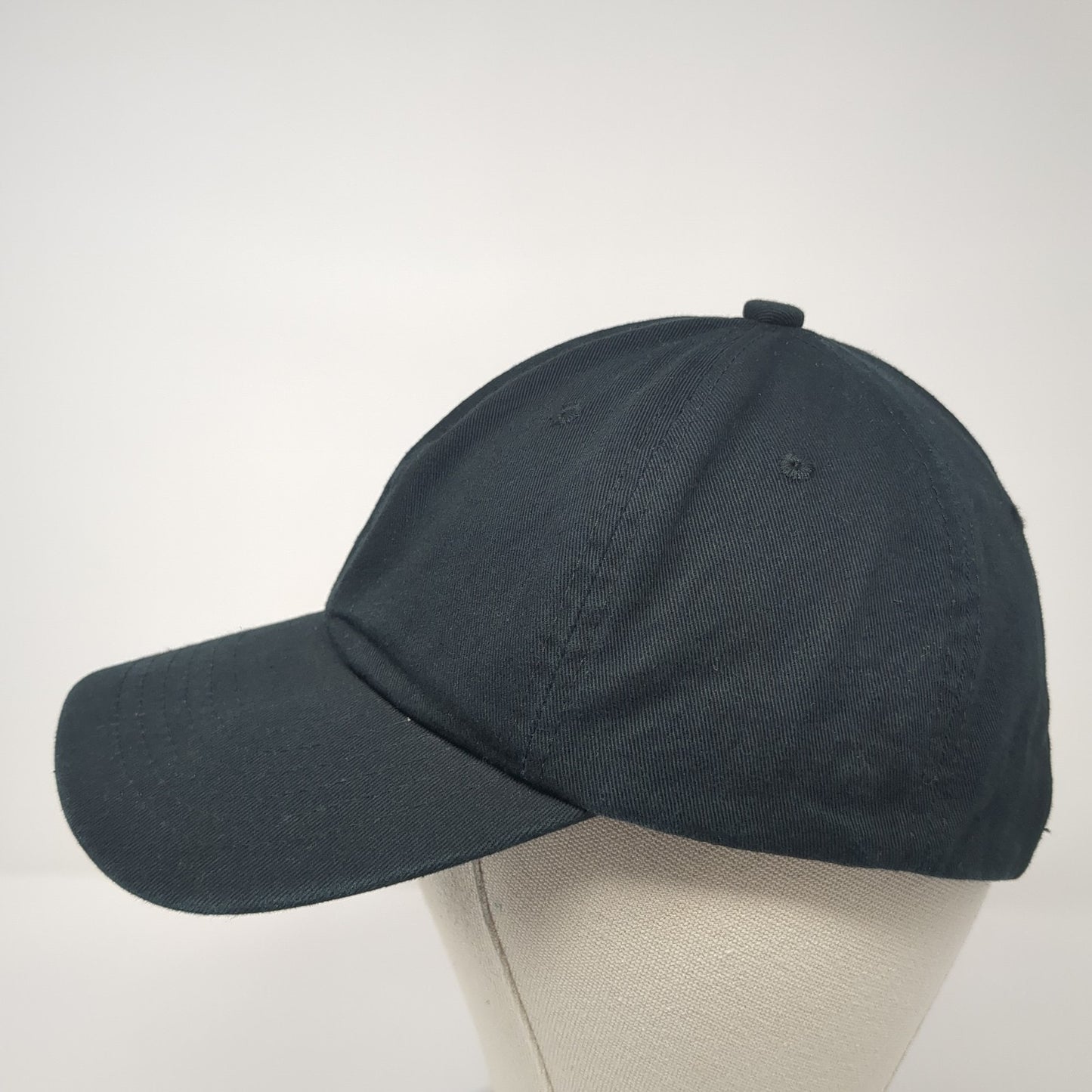 Unbranded Slideback Baseball Cap Black One Size Adjustable Vented Holes Blank