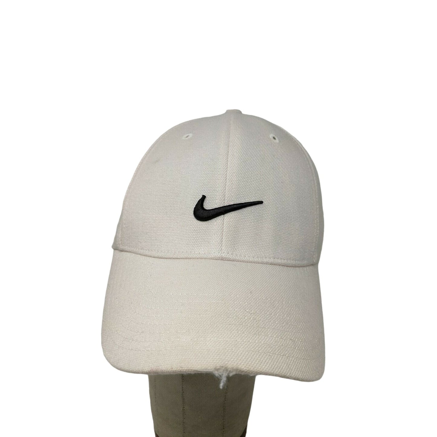 Nike Sportswear Fitted Hat OSFA White Black Swoosh Embroidered