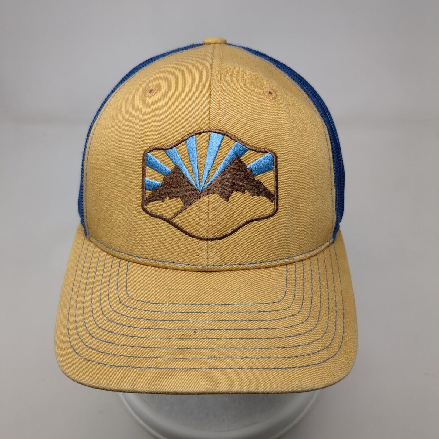 Richardson Snapback Trucker Hat Multi One Size Mesh Back Embroidered