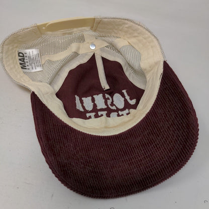Joshua Tree Snapback Mesh Back Trucker Hat Red One Size Corduroy Mad Engine
