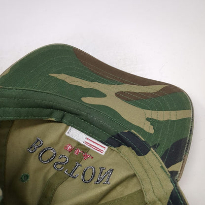 Bay State Apparel Boston Baseball Cap Green Camo American Flag One Size Hat