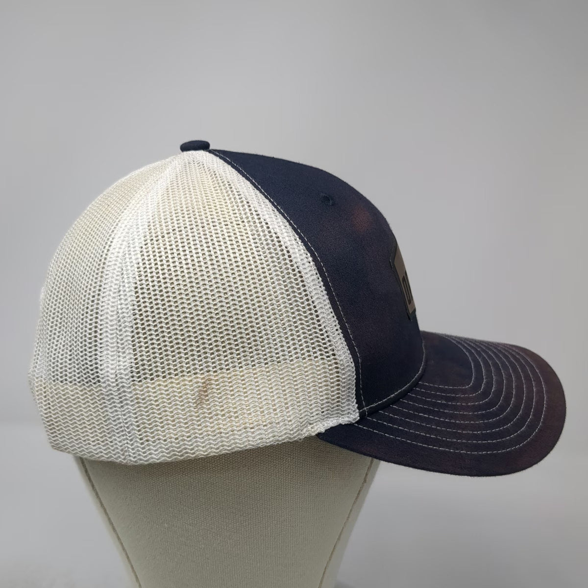 Richardson Trucker Hat Blue One Size Oregon Patch Mesh Back Pine Trees Snapback