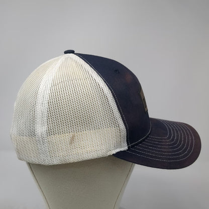 Richardson Trucker Hat Blue One Size Oregon Patch Mesh Back Pine Trees Snapback