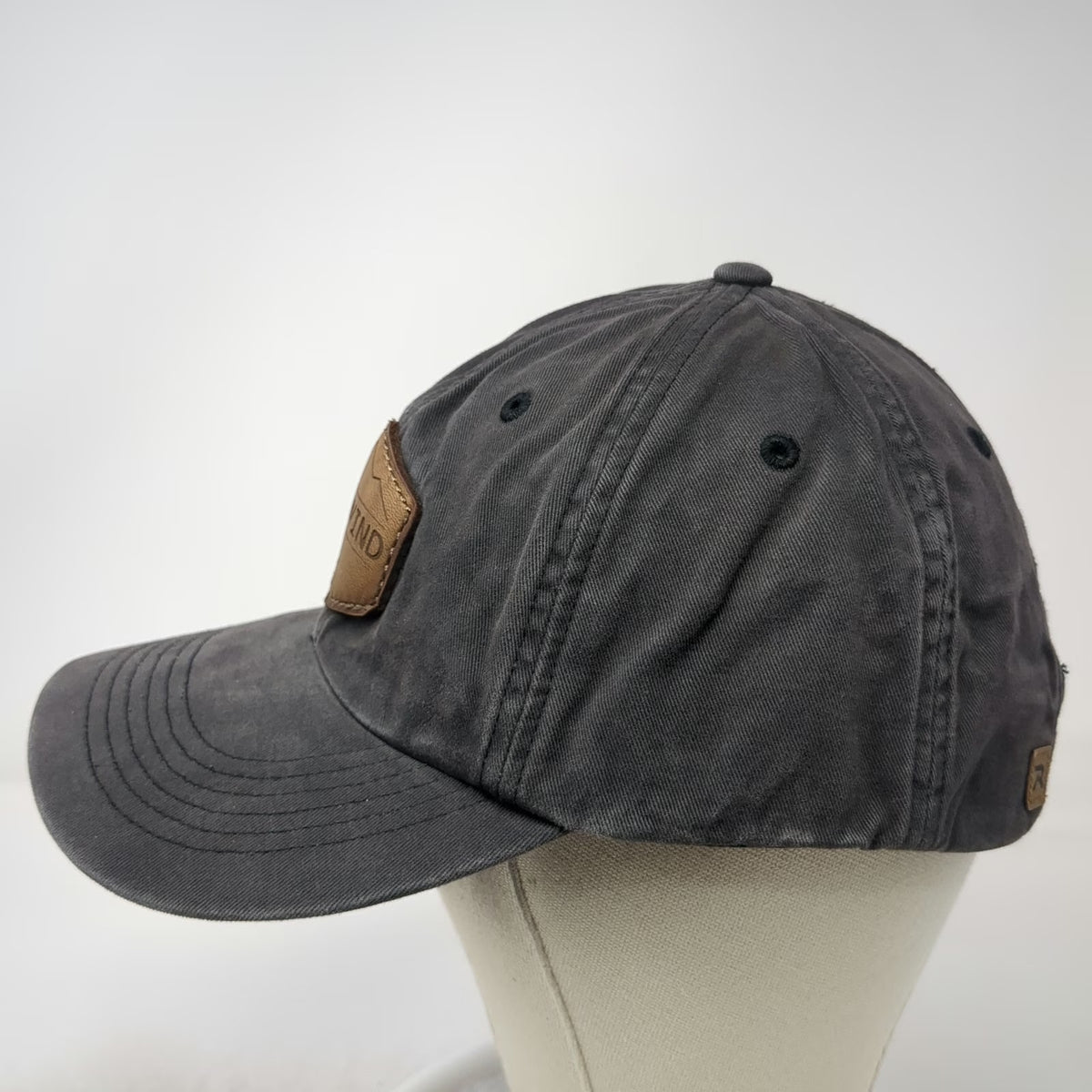 Richardson Baseball Cap Gray One Size Eastwind Leather Patch Strapback Hat