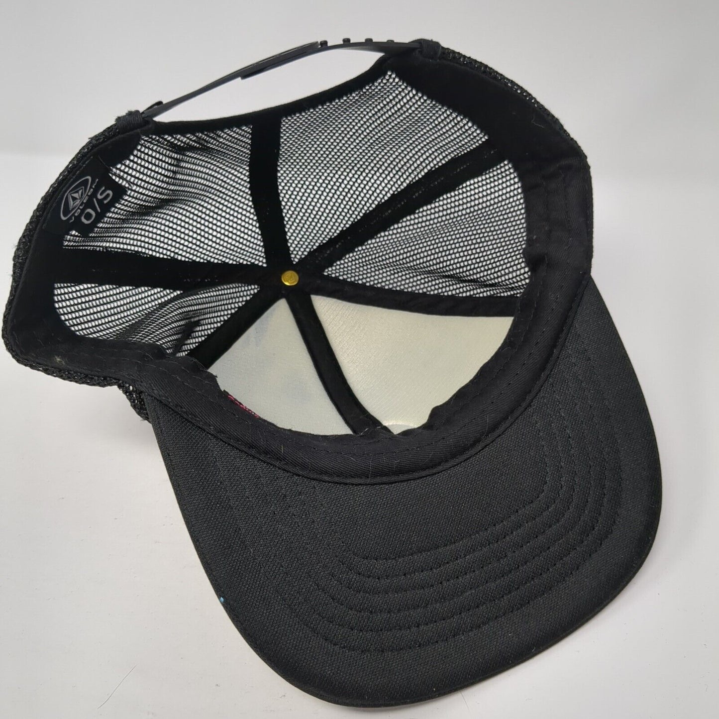 Volcom Stone Patch Snapback Trucker Hat Black One Size Solid 6 Panel