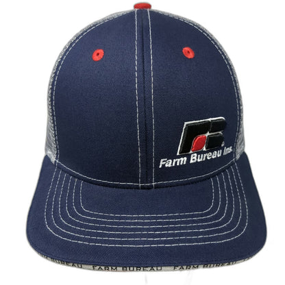Buck's Bags Trucker Hat Blue One Size Farm Bureau Ins American Flag Underbrim