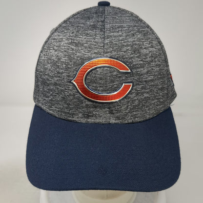 Chicago Bears NFL New Era Cap Gray Blue Orange XL 39THIRTY Graphic Underbrim Hat