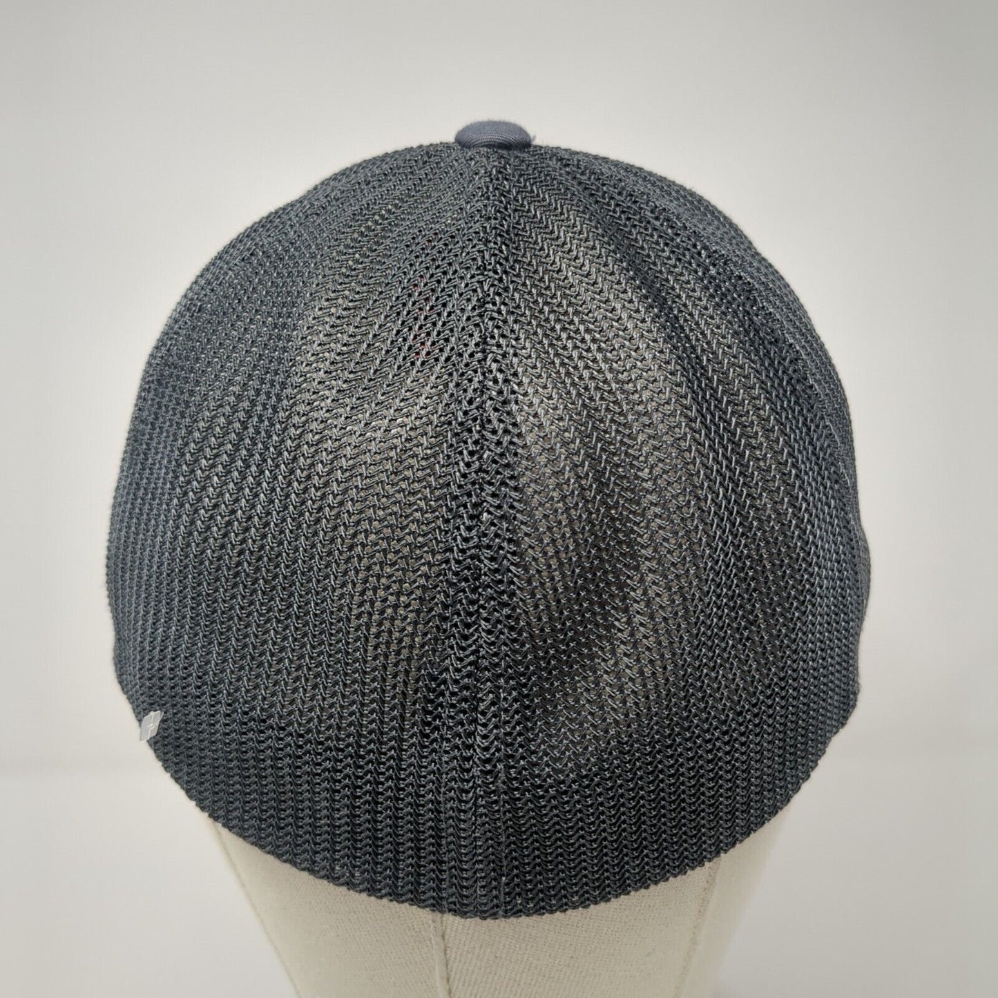 Port Authority Fitted Mesh Back Trucker Hat Gray L/XL Flexfit Logo