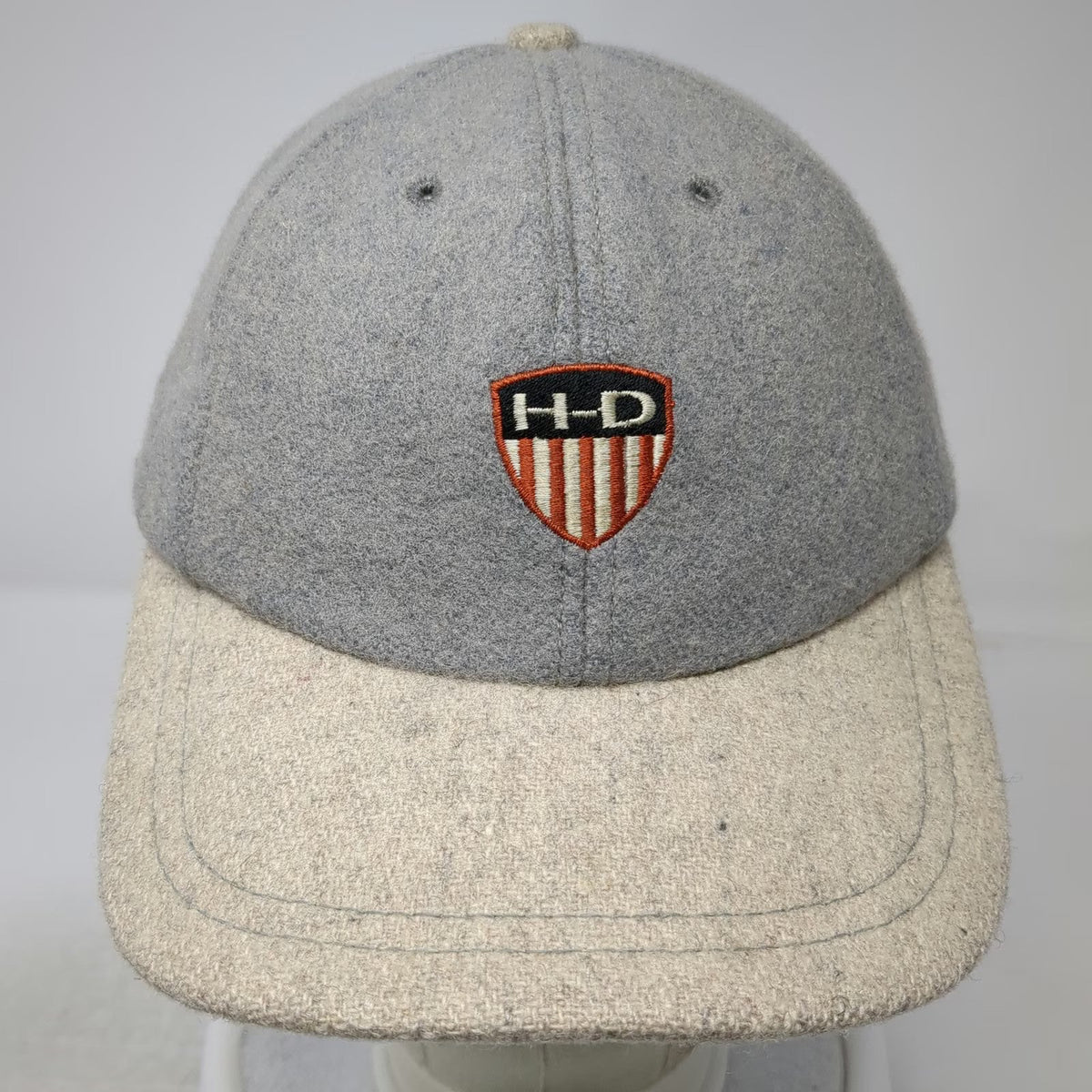 American Needle Harley Davidson Gray Baseball Cap Wool Hat Slideback Vintage