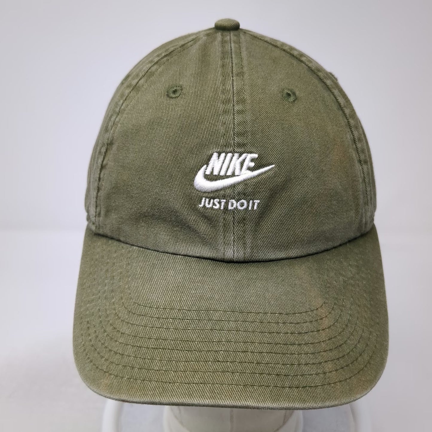 Nike Baseball Cap Green One Size Just Do It Heritage 86 Swoosh Slideback Hat