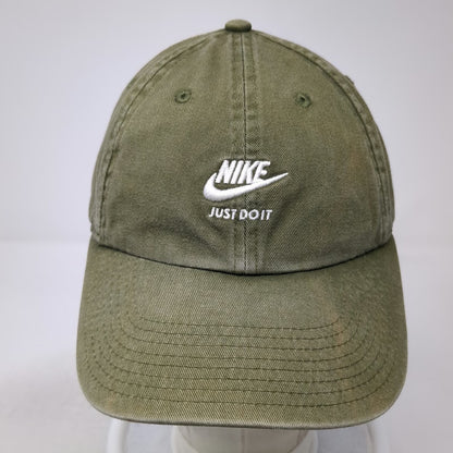 Nike Baseball Cap Green One Size Just Do It Heritage 86 Swoosh Slideback Hat