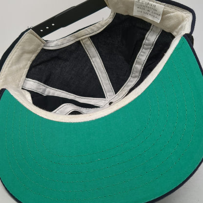 Tasco 5 Panel Blue One Size Snapback Rope Hat Cotton Green Logo Underbrim