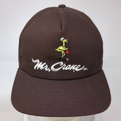 Mr. Crane Inc Crane & Rigging Brown 5 Panel Hat OS Embroidered USA Vintage