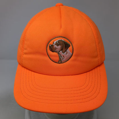 Buck Bay Orange Trucker Hat Dog Pointer Embroidered Hat Ear Flaps Vintage Foam