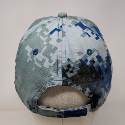 MAPEI Strapback Hat Blue Digital Camo One Size Embroidered Adjustable