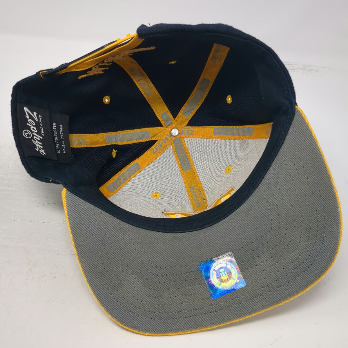 Zephyr Michigan Wolverines NCAA Snapback Hat Blue Yellow One Size Script M Logo