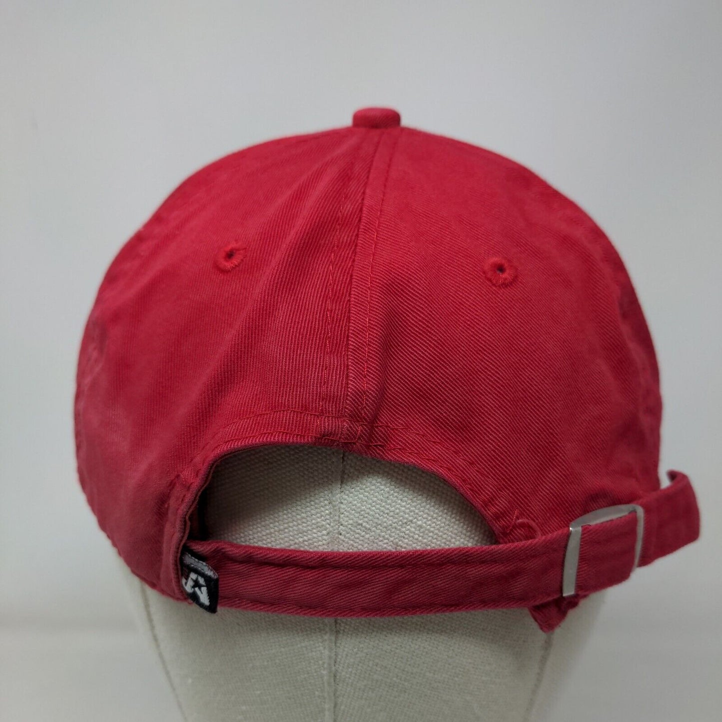 J. America Men's Slideback Hat Red OSFA Embroidered Oxford The Masthead Logo