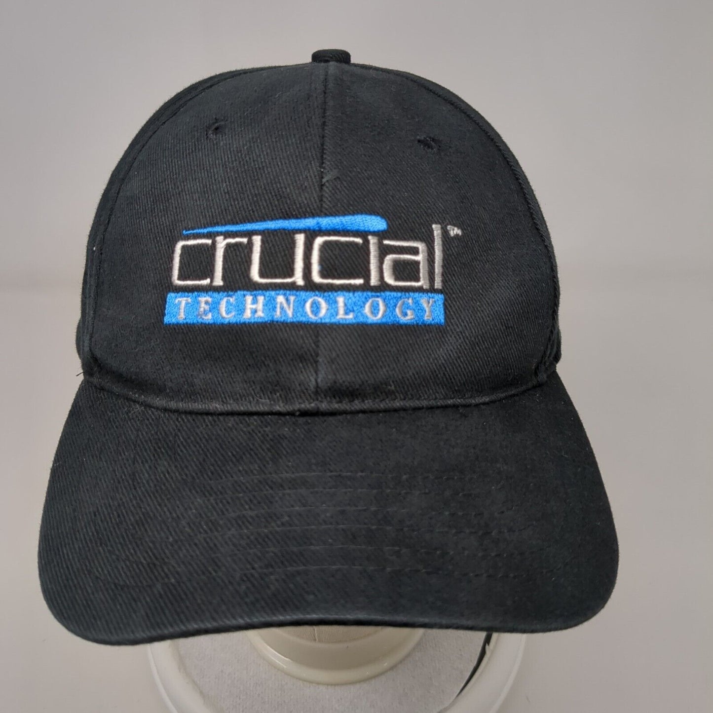 Crucial Technology Slideback Hat Black OSFA Adjustable Embroidered