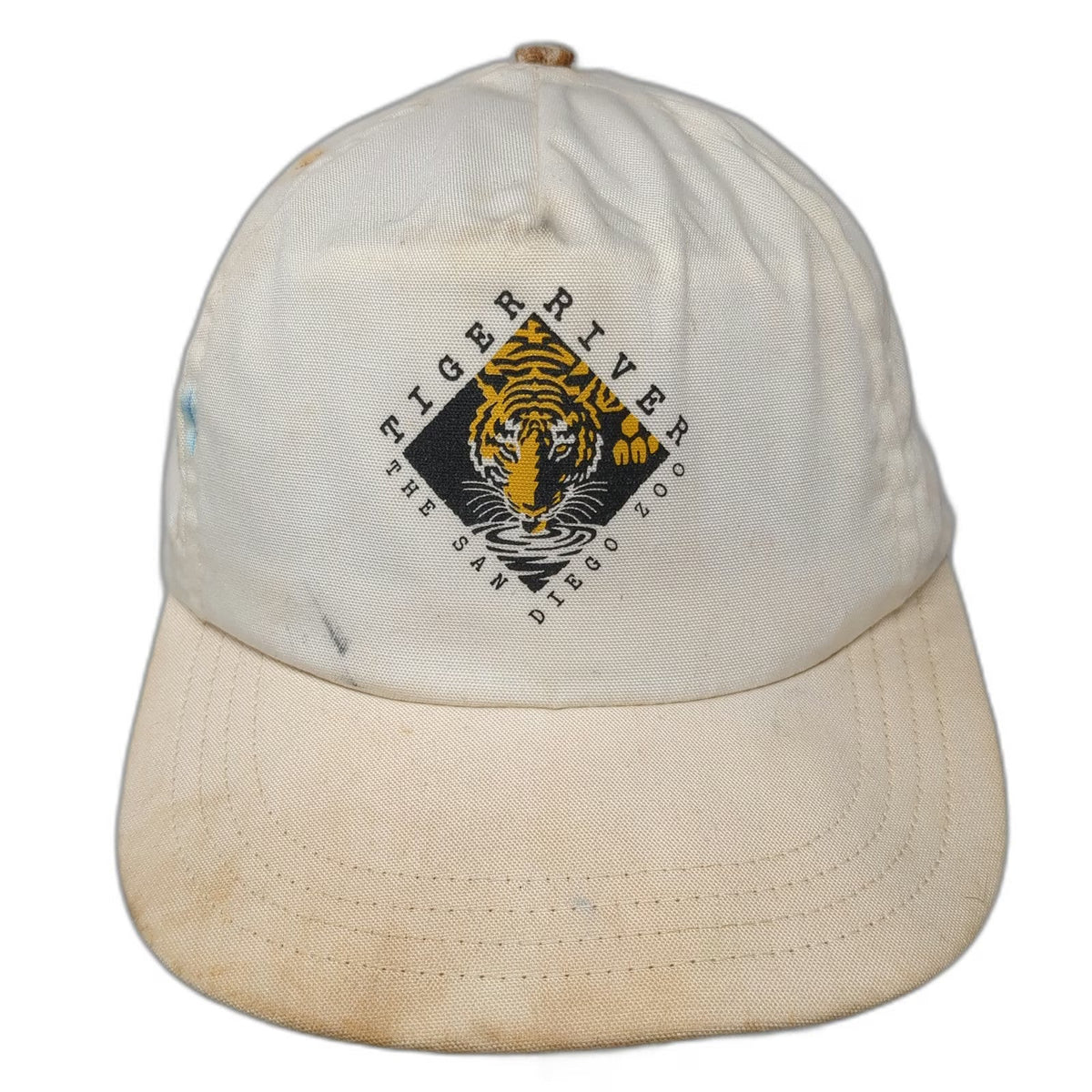5 Panel White One Size San Diego Zoo Tiger River Snapback Hat Made in USA