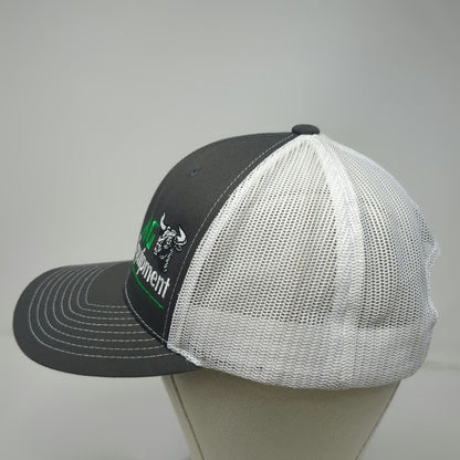 Richardson Trucker Hat Gray One Size Mesh Back Snapback AG Equipment Bull Logo