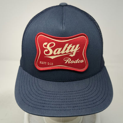 Yupoong Trucker Hat Blue Red White One Size Salty Rodeo Matthew 5:13 Snapback