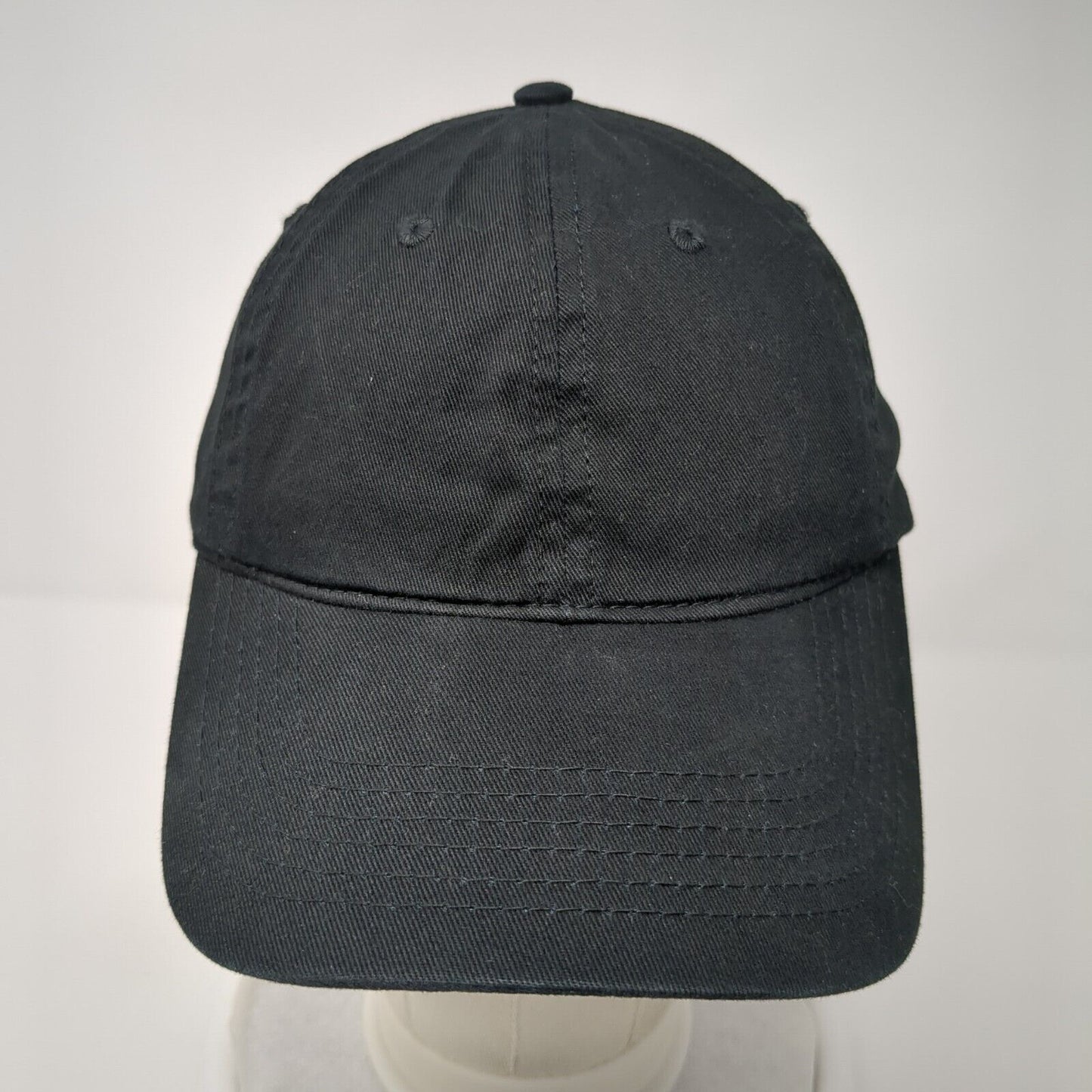 BIG X Strapback Hat Black One Size Adjustable Vented Holes 6 Panel Blank Cotton
