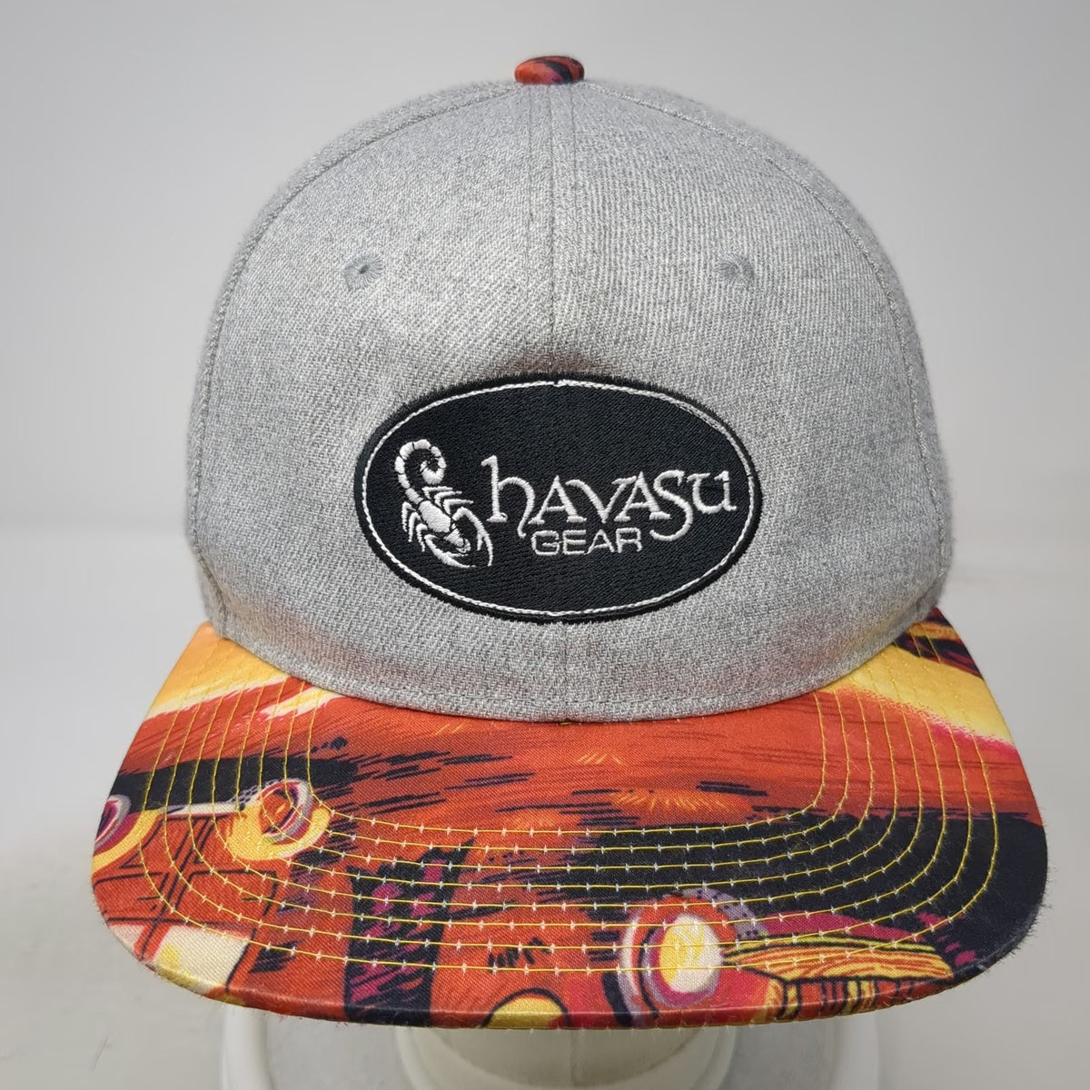 Crown Havasu Gear Snapback Hat Gray One Size Desert Scorpion Sunset Graphic