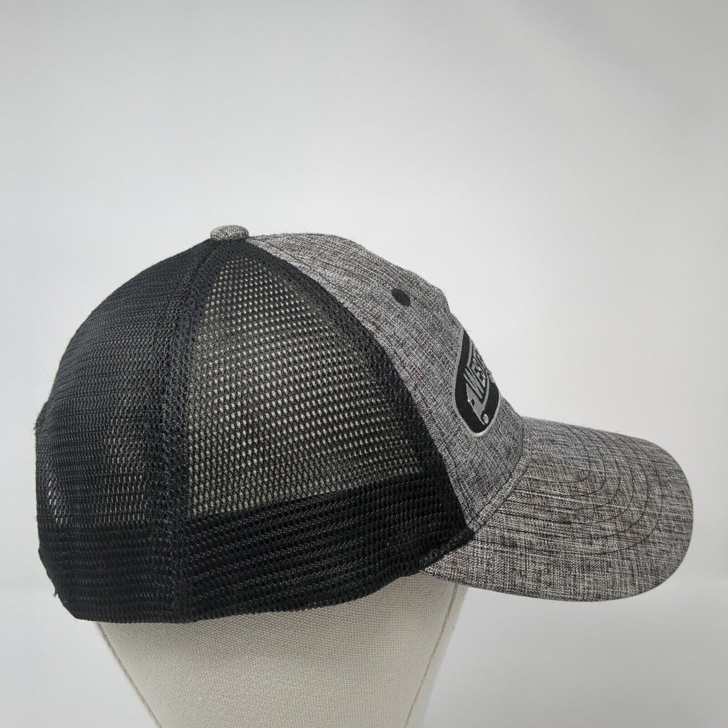 Western Trailers Snapback Trucker Hat Gray OS Adjustable Embroidered Mesh Back