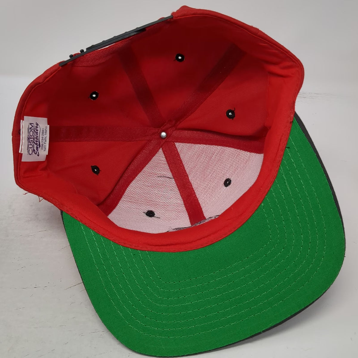 NAPA Snapback Hat Red Black One Size Green Underbrim Structured Baseball Cap