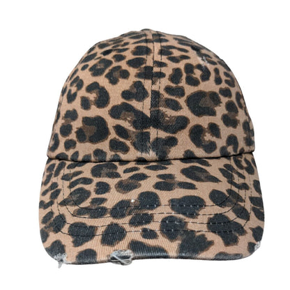 Hobby Lobby Inc. Strapback Hat Multicolor One Size Leopard Print Distressed