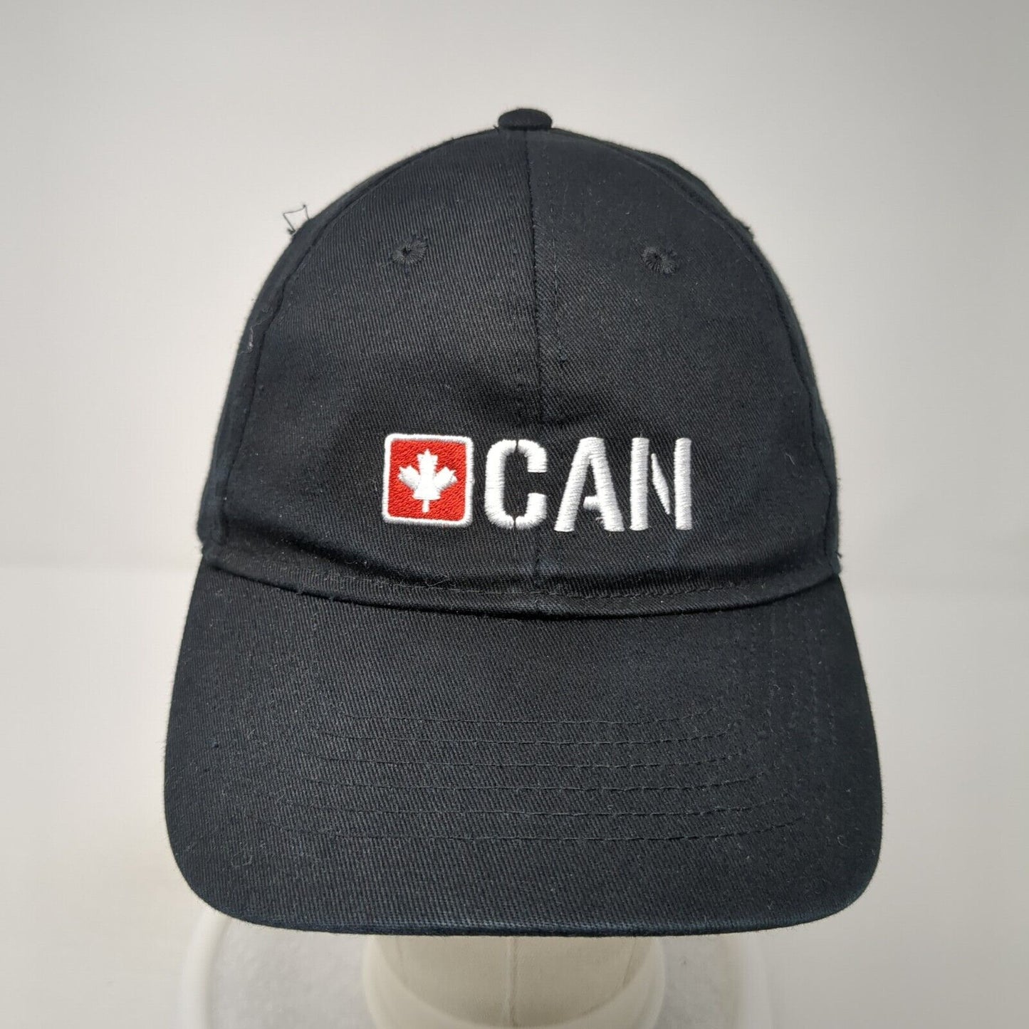 Canada Snapback Hat Black One Size Adjustable Embroidered Patriotic Cotton