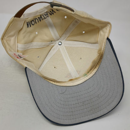 New Era Baseball Cap Beige Blue One Size La Quinta Golf Leather Slideback Hat