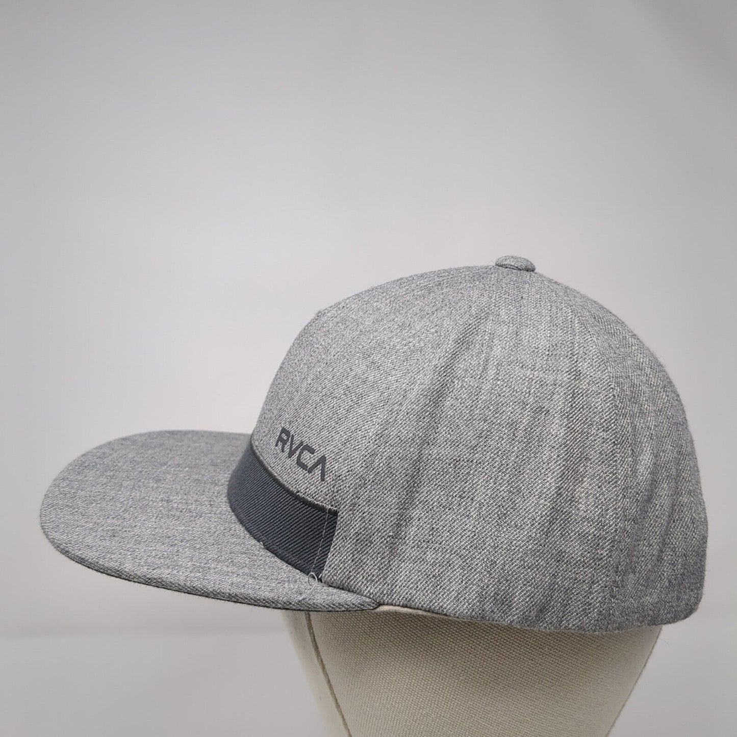 RVCA Snapback Hat Gray One Size Adjustable Mid Fit Lightweight 6 Panel